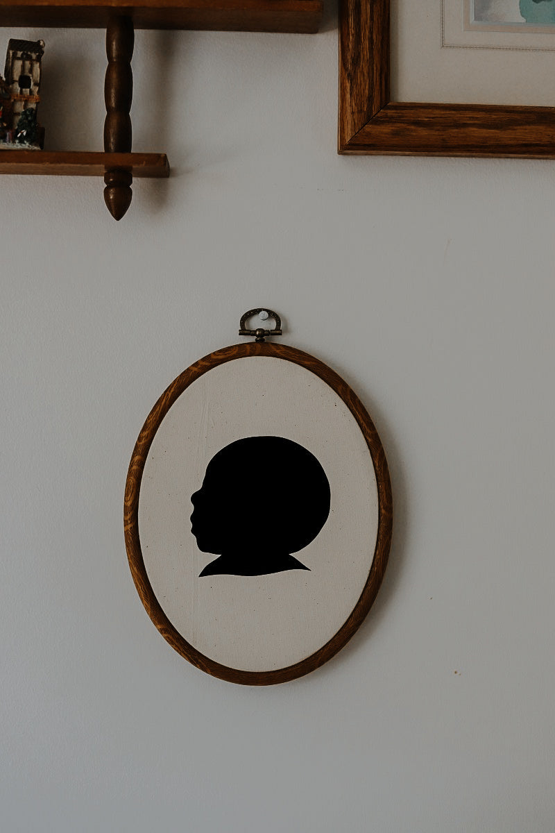 Hand drawn Embroidered Silhouette Christmas Wall Hanger