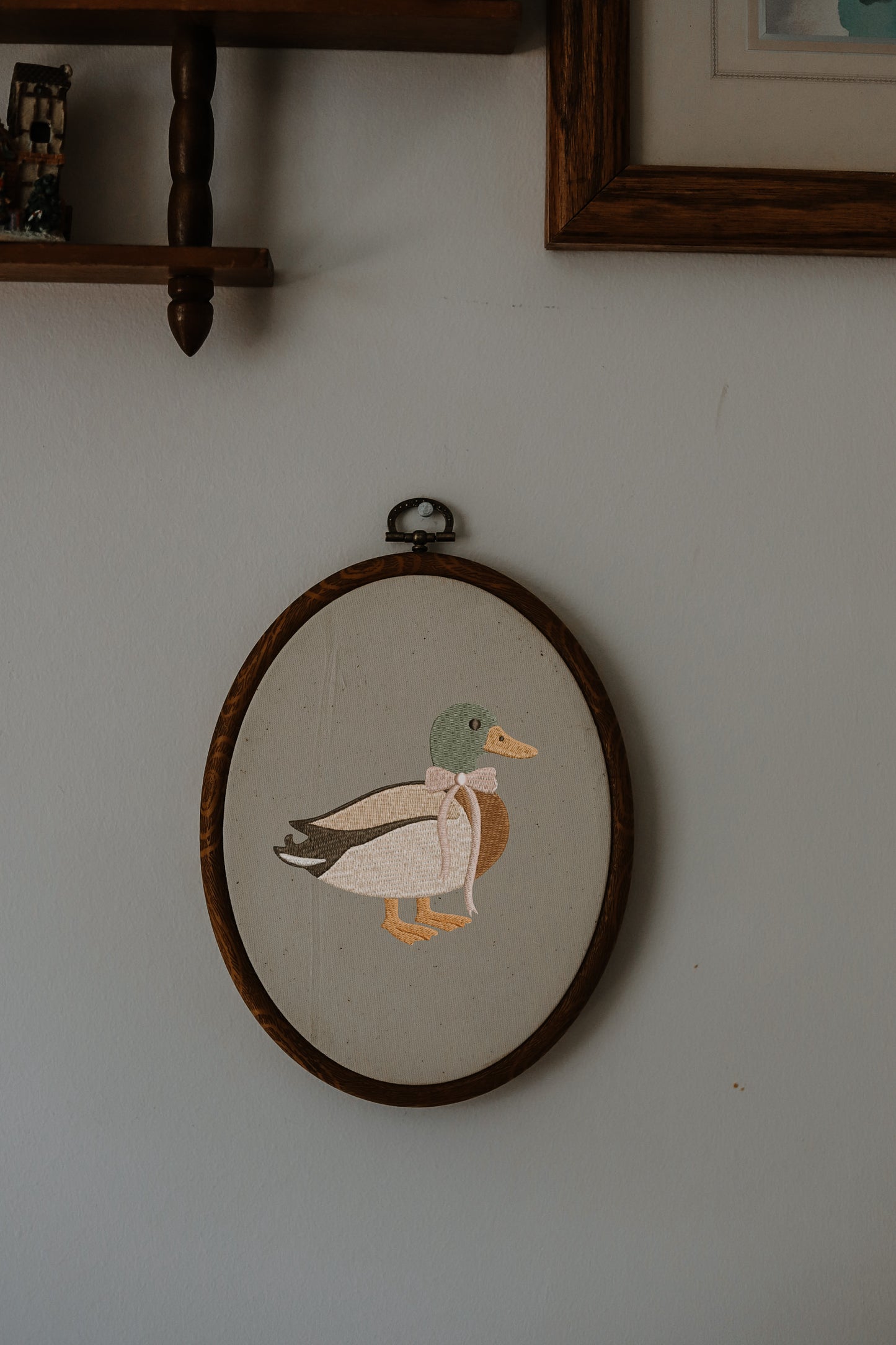 Mallard Duck Embroidered Wall Hanger