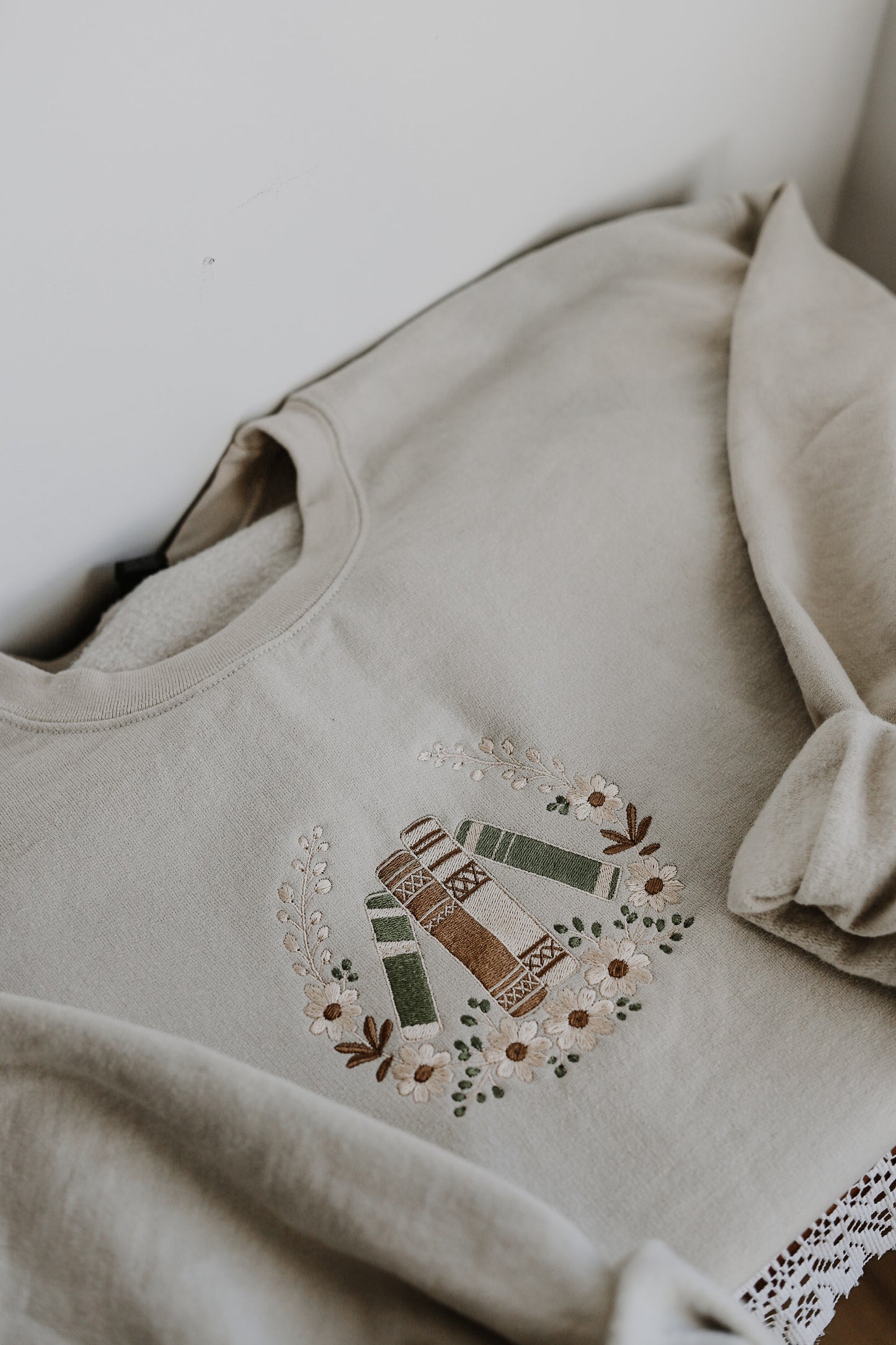 Floral Crown Embroidery Crew