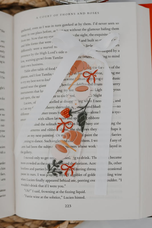 cottage tea acrylic bookmark