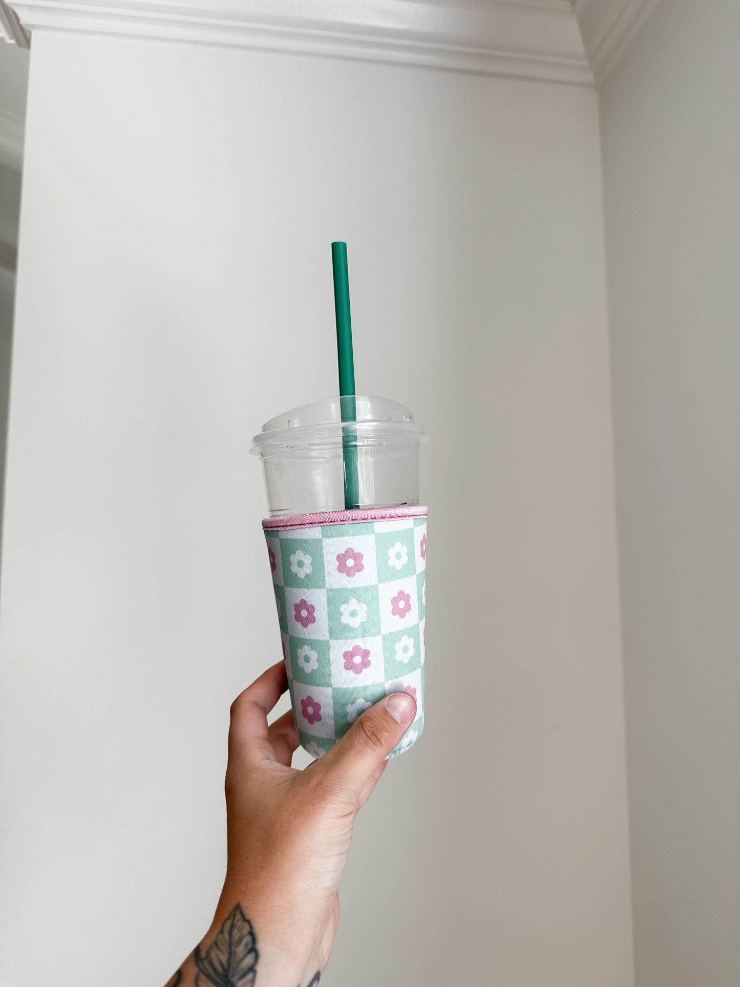 floral plaid drink sleeve