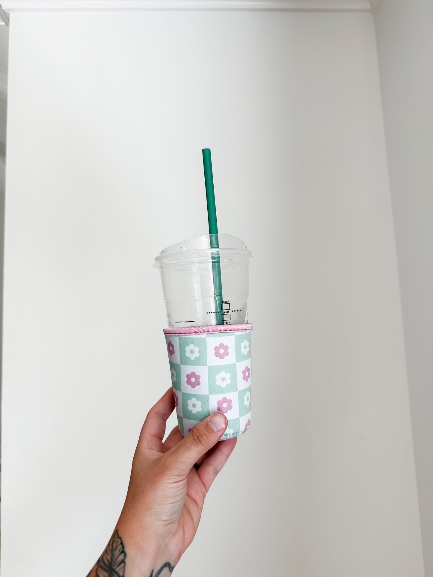 floral plaid drink sleeve