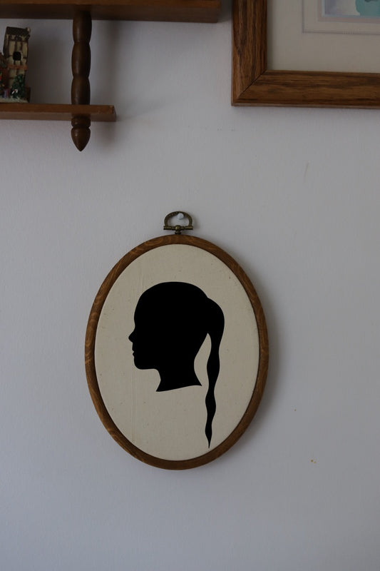 Hand drawn Embroidered Silhouette Christmas Wall Hanger