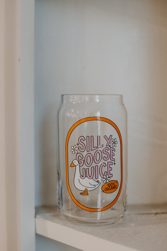 silly goose juice 16oz glass