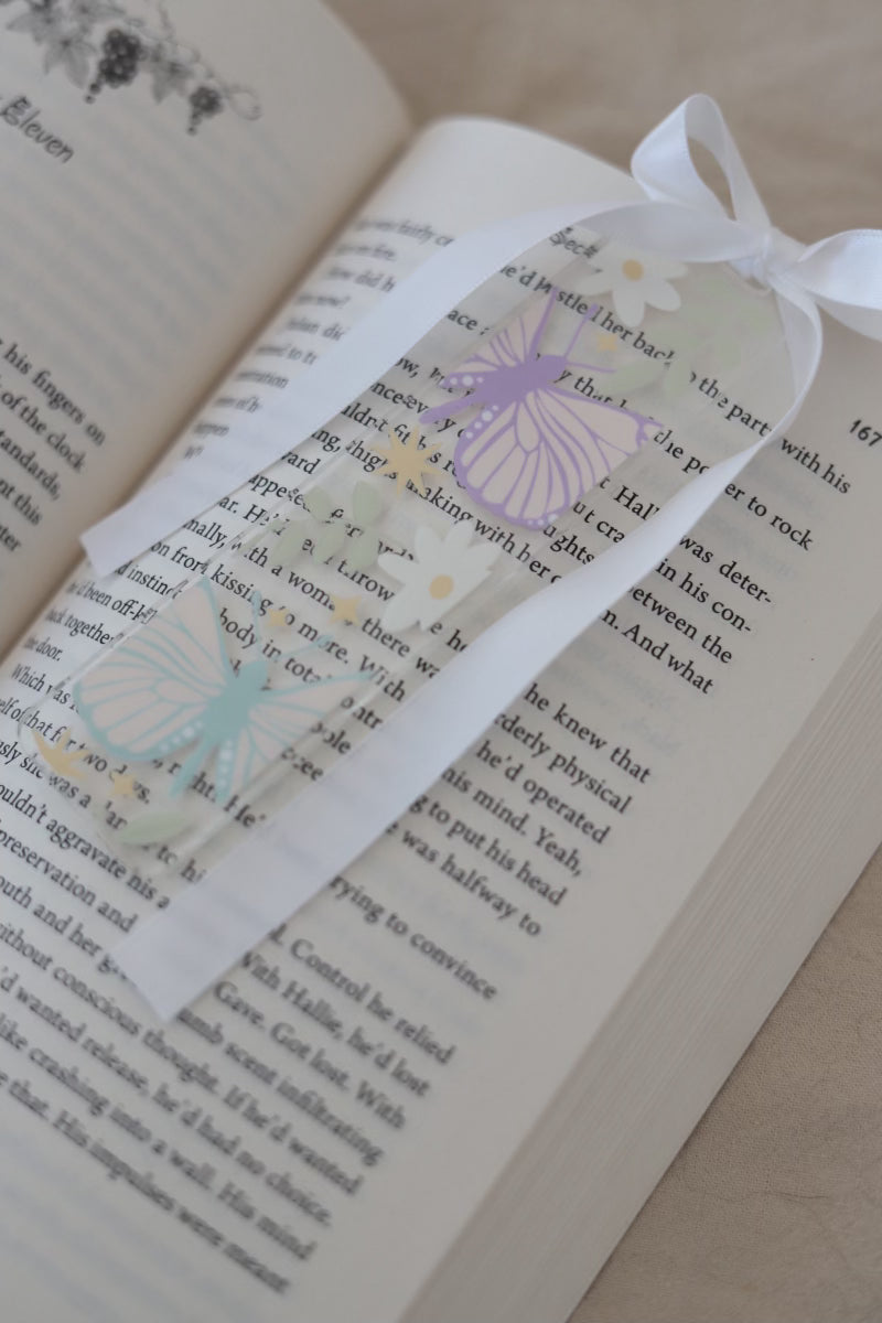 boho butterfly acrylic bookmark