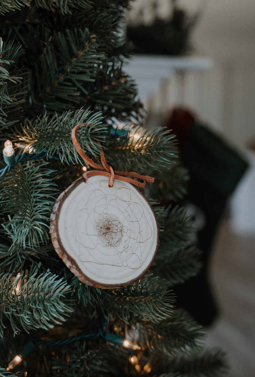 Wood Slice Custom Ornament