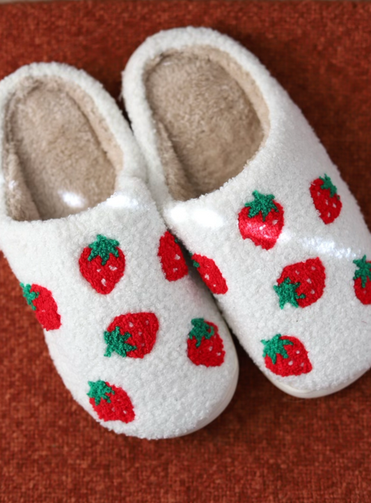 strawberry cozy slippers