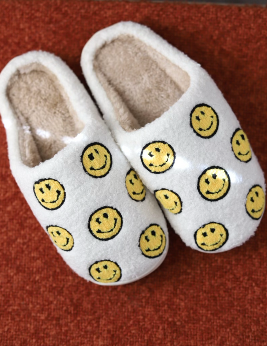 smiley face cozy slippers