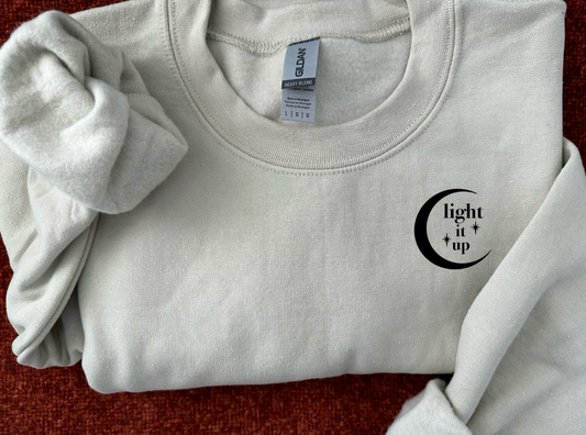 light it up embroidered crewneck