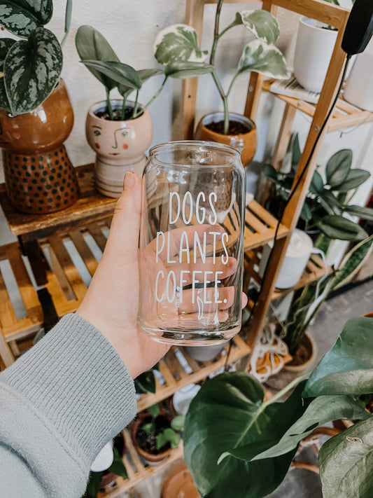 Dogs.Plants.Coffee Glass