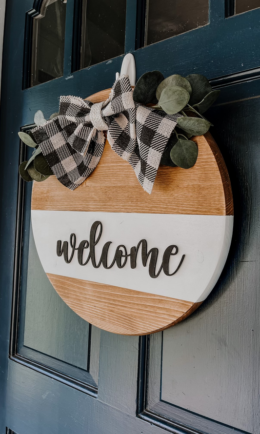 Wooden Welcome Cut Out Door Hanger